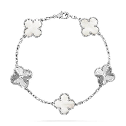 [⭐Mirelle]CLOVER WHITE PEARL MOP 5 MOTIF BRACELET COLLECTION