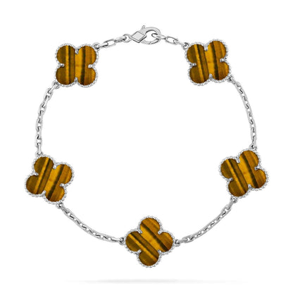 [⭐Mirelle] CLOVER 5 MOTIFS TIGER EYE BRACELET COLLECTION