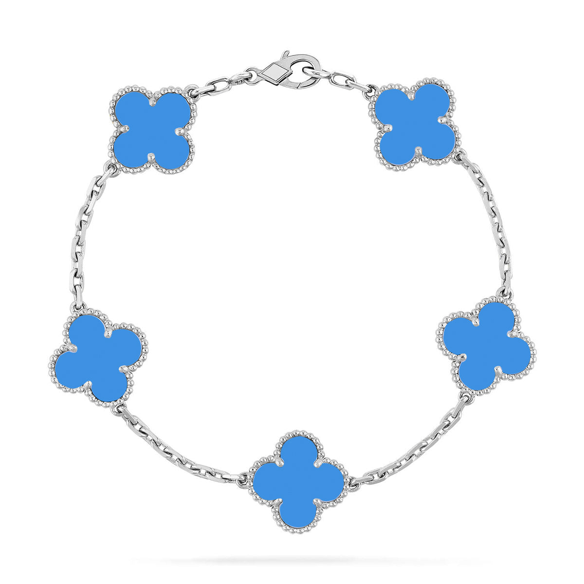 [⭐Mirelle] CLOVER 5 MOTIF BLUE AGATE BRACELET COLLECTION