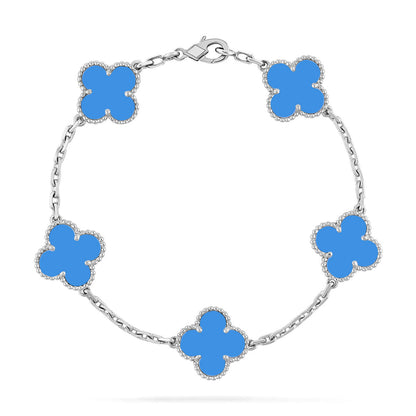 [⭐Mirelle] CLOVER 5 MOTIF BLUE AGATE BRACELET COLLECTION