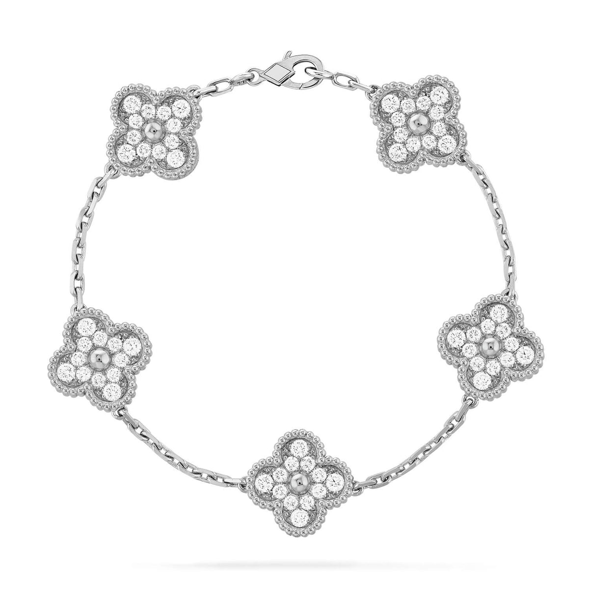 [⭐Mirelle] CLOVER 5 MOTIF FULL DIAMOND BRACELET COLLECTION