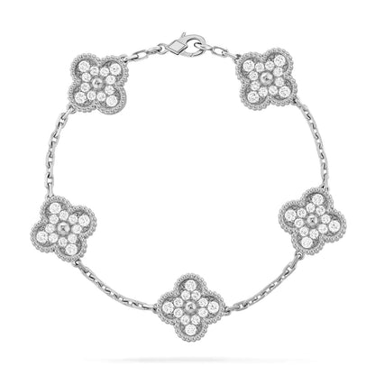 [⭐Mirelle] CLOVER 5 MOTIF FULL DIAMOND BRACELET COLLECTION