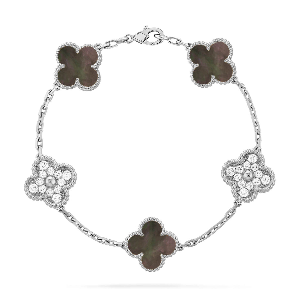 [⭐Mirelle] CLOVER 5 MOTIF GRAY MOP BRACELET COLLECTION