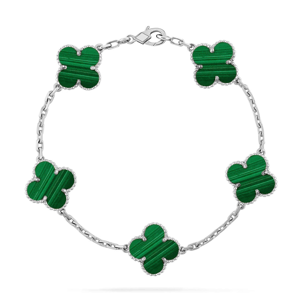 [⭐Mirelle] CLOVER 5 MOTIF MALACHITE BRACELET COLLECTION