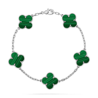 [⭐Mirelle] CLOVER 5 MOTIF MALACHITE BRACELET COLLECTION
