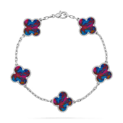 [⭐Mirelle]CLOVER 5 MOTIF COLOR GEMSTONES BRACELET COLLECTION