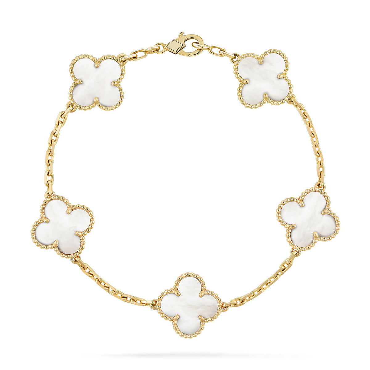 [⭐Mirelle]CLOVER WHITE PEARL MOP 5 MOTIF BRACELET COLLECTION