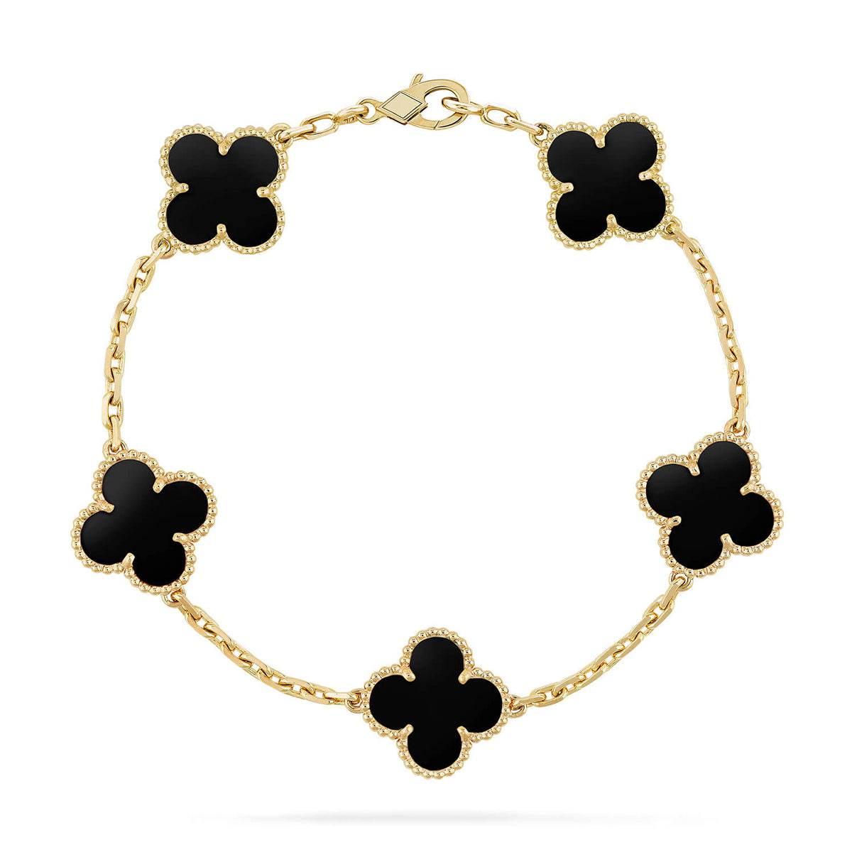 [⭐Mirelle] CLOVER 5 MOTIF ONYXS BRACELET COLLECTION