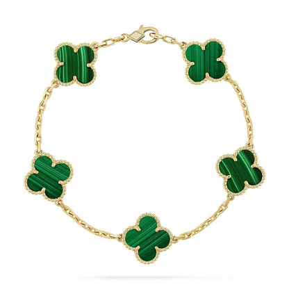 [⭐Mirelle] CLOVER 5 MOTIF MALACHITE BRACELET COLLECTION