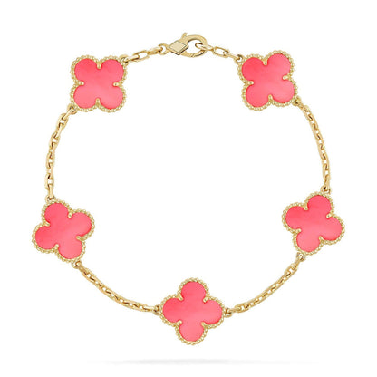 [⭐Mirelle] CLOVER 5 MOTIFS  PINK MOP BRACELET COLLECTION