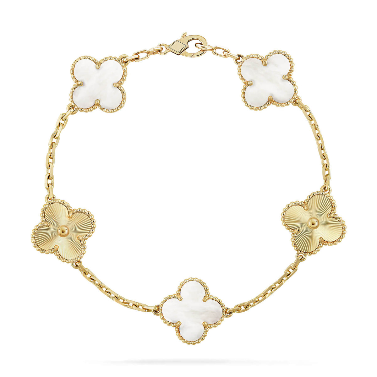 [⭐Mirelle]CLOVER WHITE PEARL MOP 5 MOTIF BRACELET COLLECTION