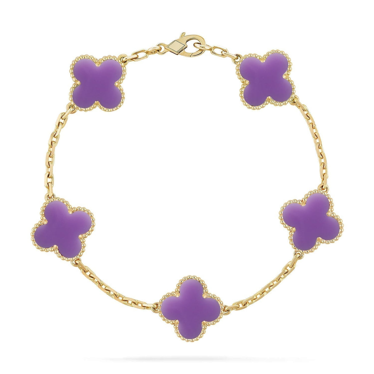 [⭐Mirelle]CLOVER 5 MOTIF LIGHT PURPLE BRACELET COLLECTION