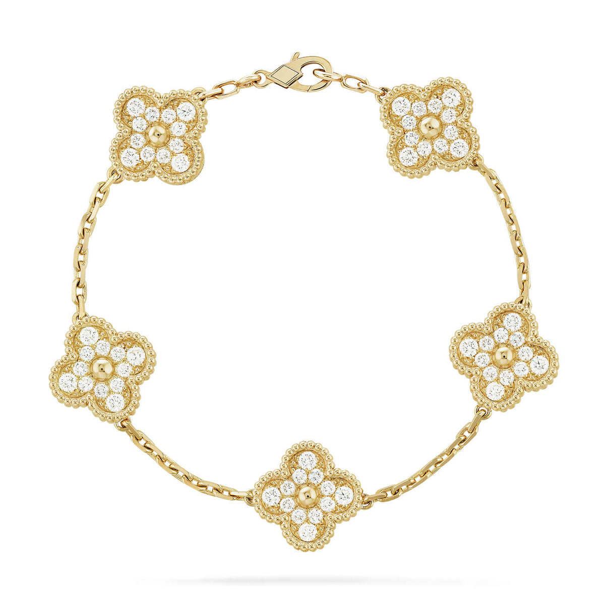 [⭐Mirelle] CLOVER 5 MOTIF FULL DIAMOND BRACELET COLLECTION