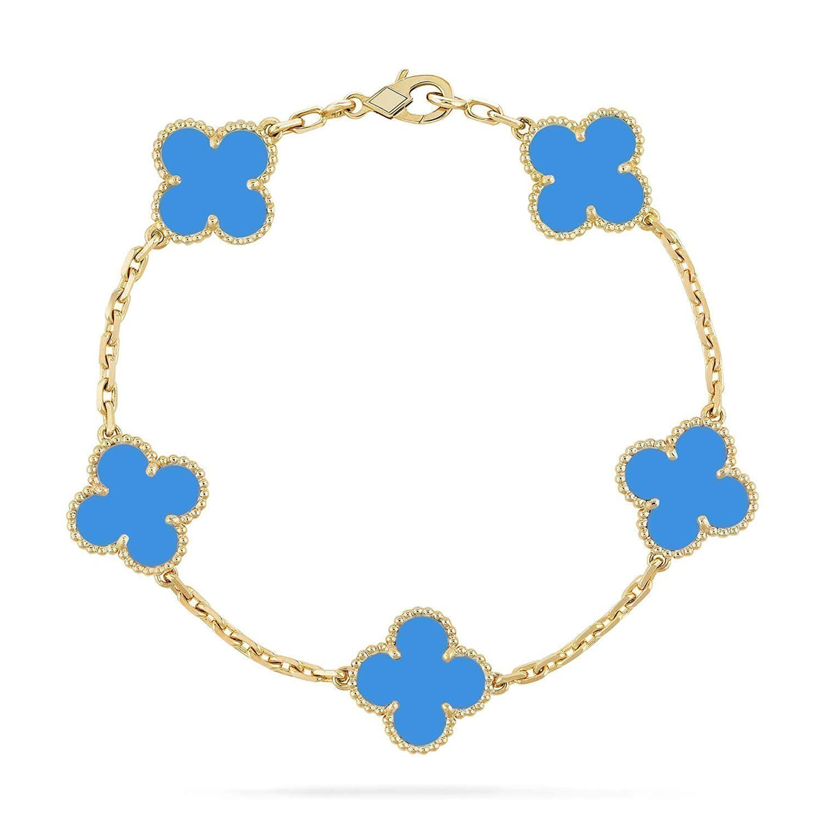 [⭐Mirelle] CLOVER 5 MOTIF BLUE AGATE BRACELET COLLECTION