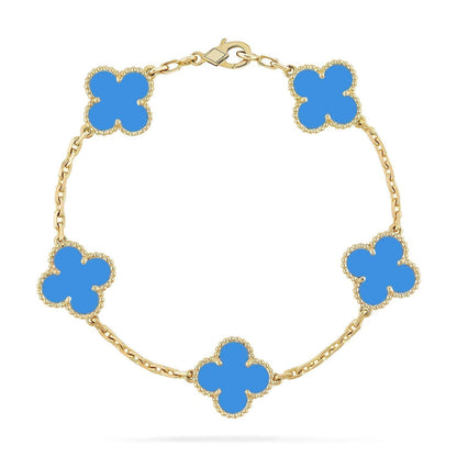 [⭐Mirelle] CLOVER 5 MOTIF BLUE AGATE BRACELET COLLECTION