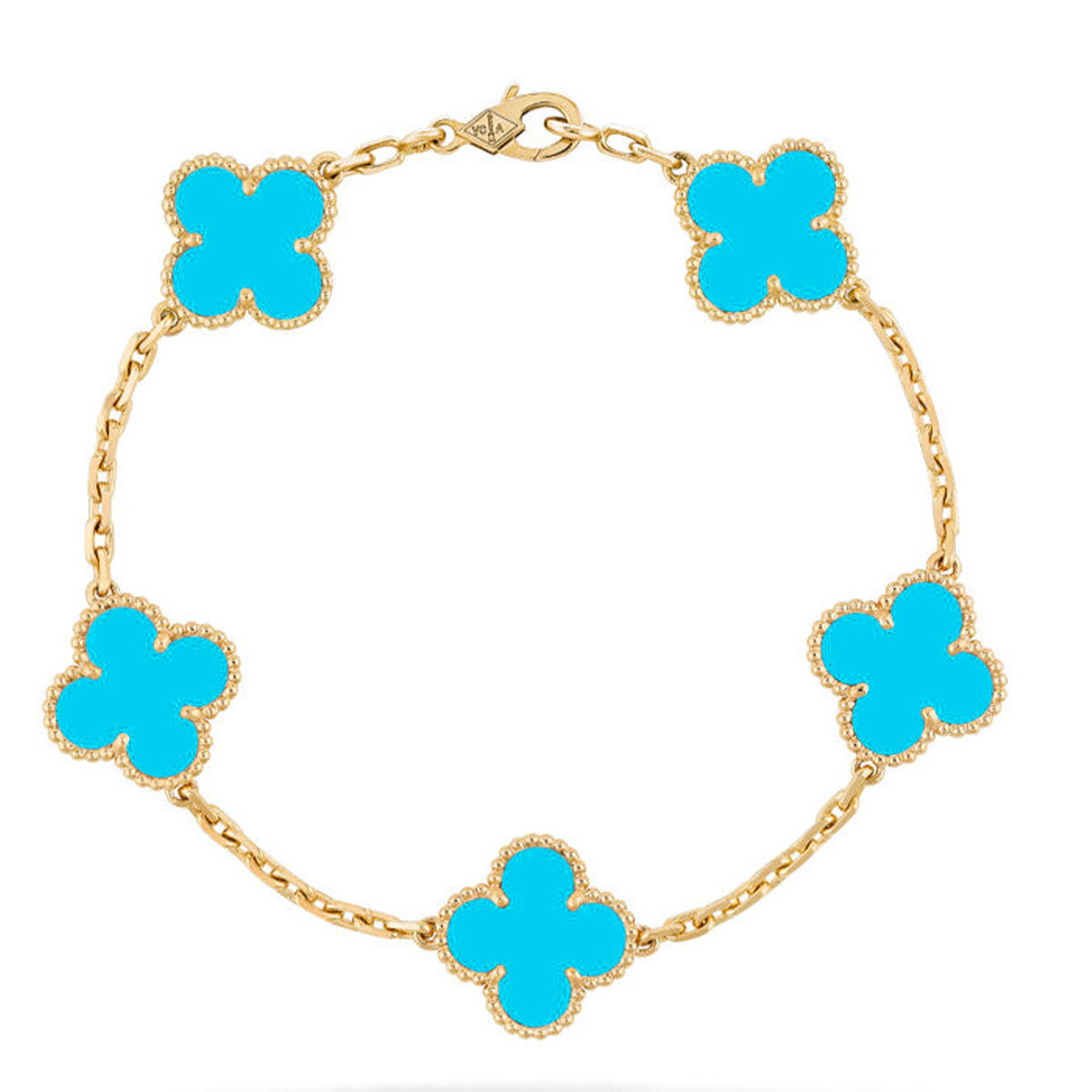 [⭐Mirelle] CLOVER 5 MOTIF TURQUOISE BRACELET COLLECTION