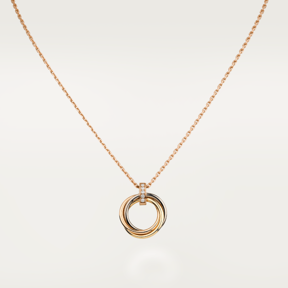 [⭐Mirelle]TRINITY NECKLACE GOLD  DIAMONDS