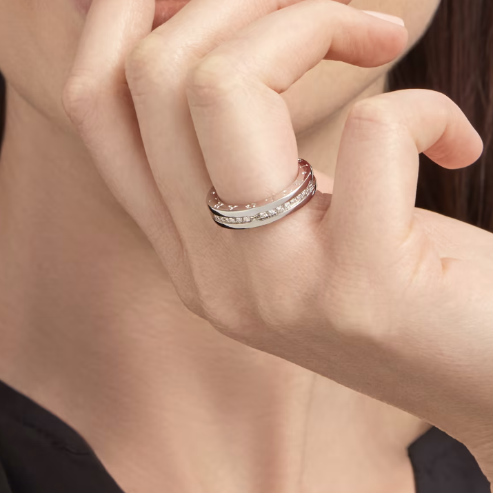 [⭐Mirelle]ZERO 1 ONE-BAND PAVED DIAMONDS ON THE SPIRAL RING