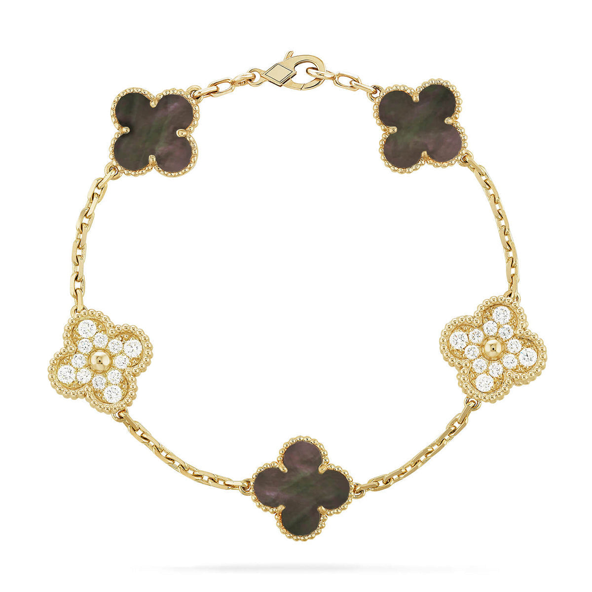 [⭐Mirelle] CLOVER 5 MOTIF GRAY MOP BRACELET COLLECTION