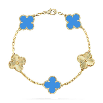 [⭐Mirelle] CLOVER 5 MOTIF BLUE AGATE BRACELET COLLECTION