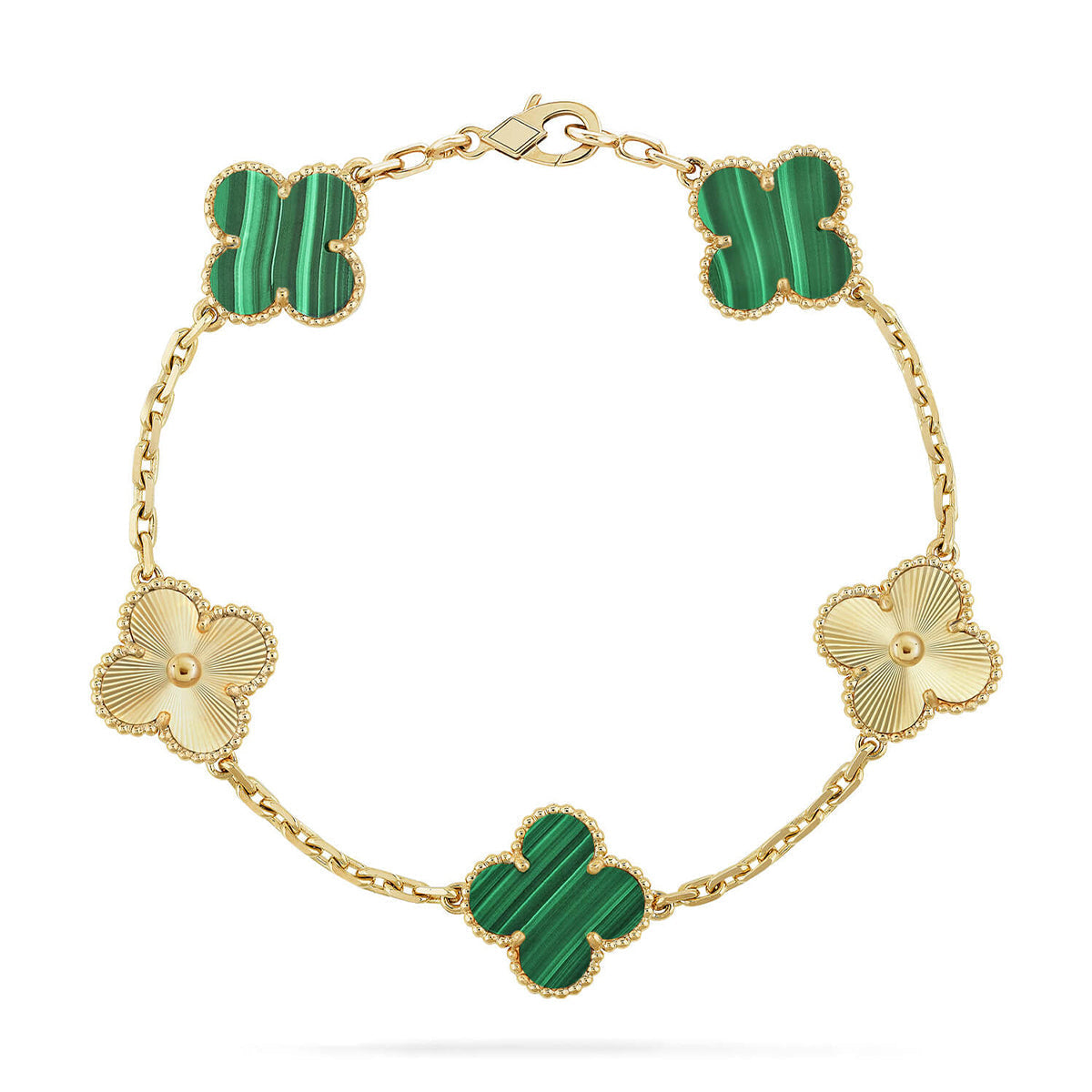 [⭐Mirelle] CLOVER 5 MOTIF MALACHITE BRACELET COLLECTION