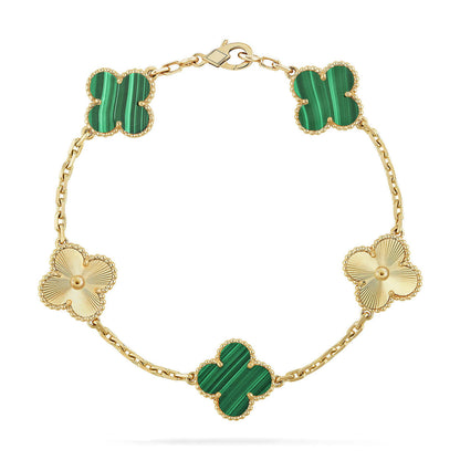 [⭐Mirelle] CLOVER 5 MOTIF MALACHITE BRACELET COLLECTION