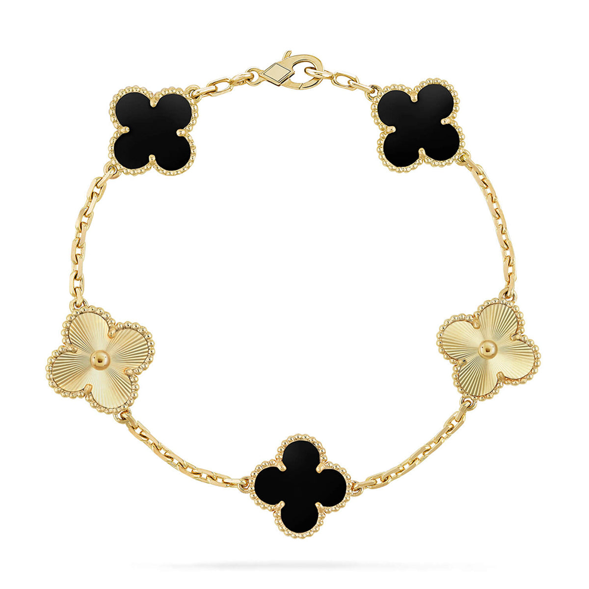 [⭐Mirelle] CLOVER 5 MOTIF ONYXS BRACELET COLLECTION
