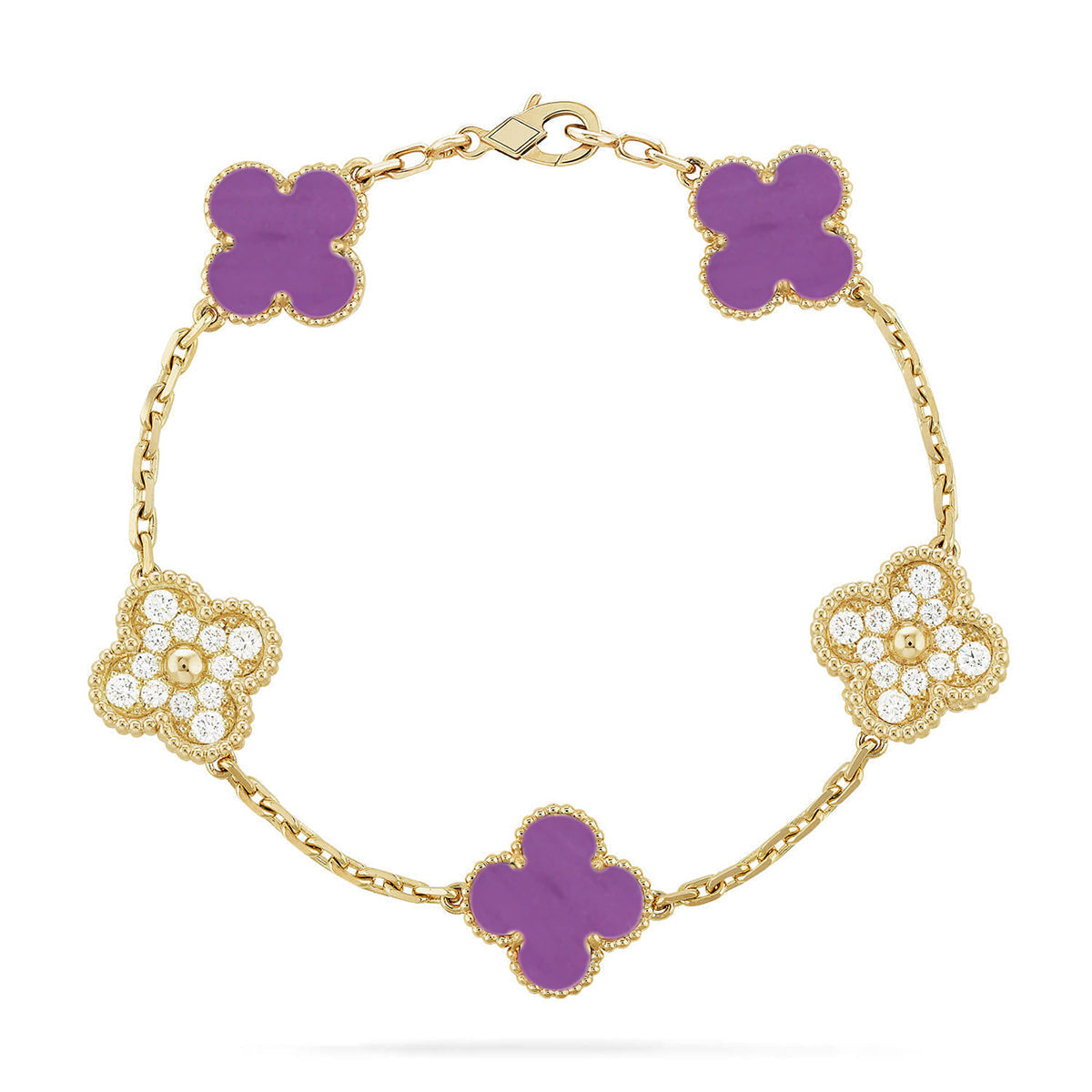 [⭐Mirelle] CLOVER 5 MOTIF VIOLET BRACELET COLLECTION