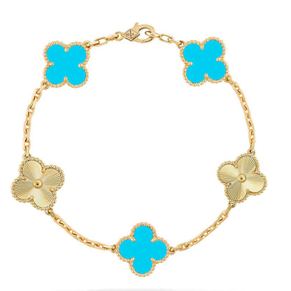[⭐Mirelle] CLOVER 5 MOTIF TURQUOISE BRACELET COLLECTION