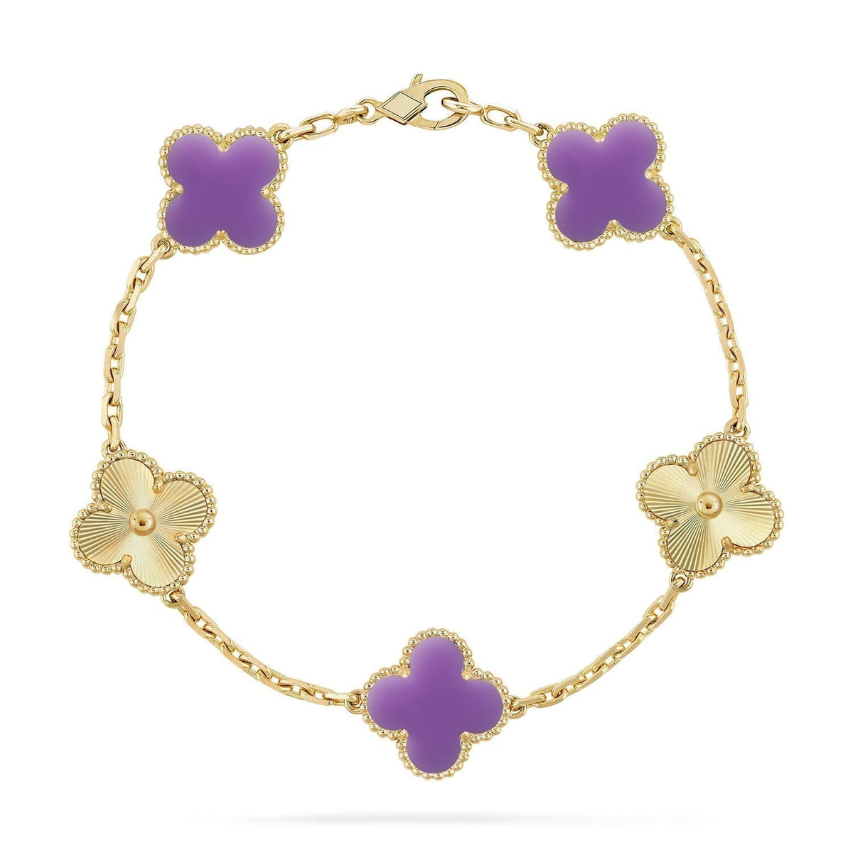 [⭐Mirelle]CLOVER 5 MOTIF LIGHT PURPLE BRACELET COLLECTION