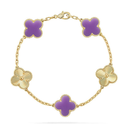 [⭐Mirelle]CLOVER 5 MOTIF LIGHT PURPLE BRACELET COLLECTION