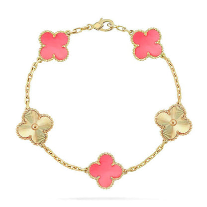 [⭐Mirelle] CLOVER 5 MOTIFS  PINK MOP BRACELET COLLECTION