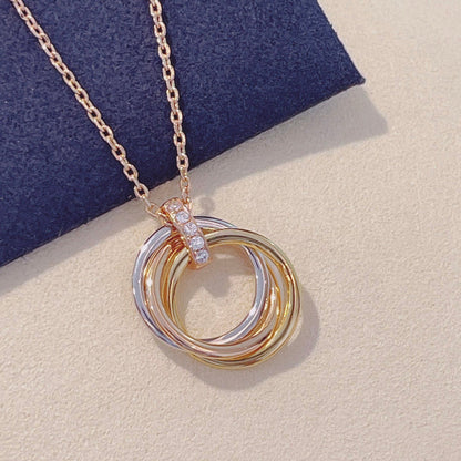 [⭐Mirelle]TRINITY NECKLACE GOLD  DIAMONDS