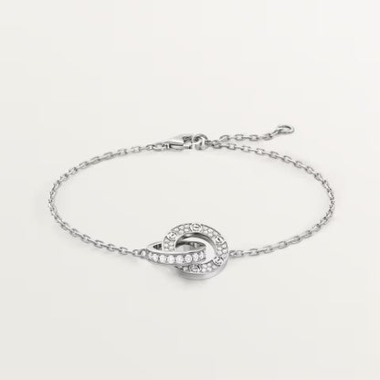 [⭐Mirelle]LOVE DOUBLE RING FULL DIAMOND BRACELET
