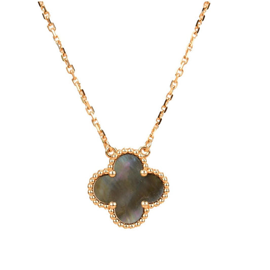 [⭐Mirelle]CLOVER 15MM  GRAY MOTHER OF PEARL NECKLACE
