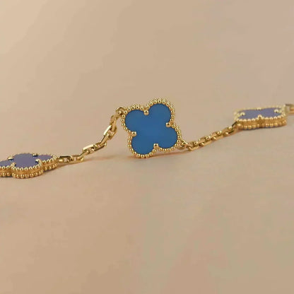 [⭐Mirelle] CLOVER 5 MOTIF BLUE AGATE BRACELET COLLECTION