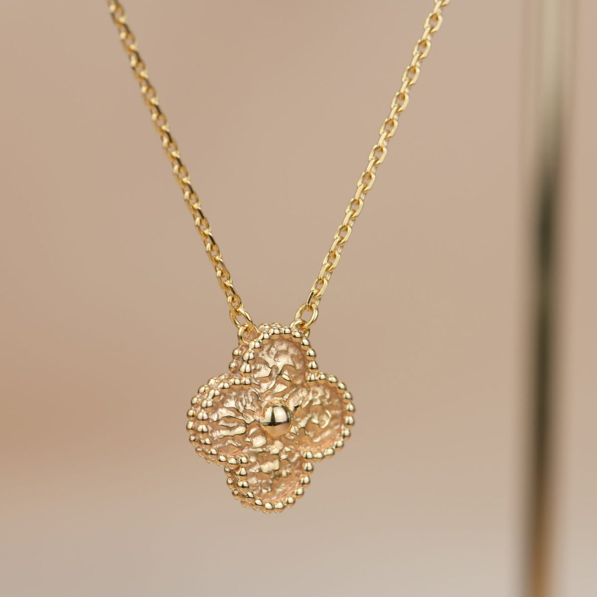 [⭐Mirelle]CLOVER 15MM  BRONZING NECKLACE