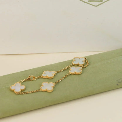 [⭐Mirelle]CLOVER WHITE PEARL MOP 5 MOTIF BRACELET COLLECTION