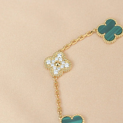 [⭐Mirelle] CLOVER 5 MOTIF MALACHITE BRACELET COLLECTION