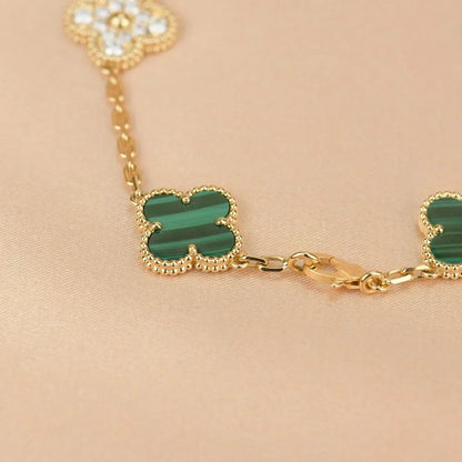 [⭐Mirelle] CLOVER 5 MOTIF MALACHITE BRACELET COLLECTION