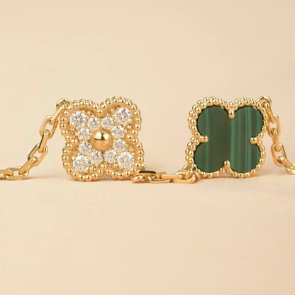 [⭐Mirelle] CLOVER 5 MOTIF MALACHITE BRACELET COLLECTION