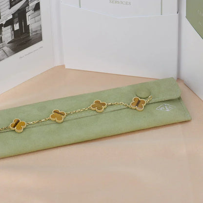 [⭐Mirelle] CLOVER 5 MOTIFS TIGER EYE BRACELET COLLECTION