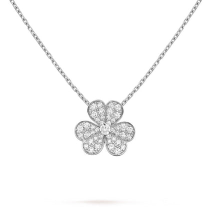 [⭐Mirelle]CLOVER DIAMOND NECKLACE SILVER