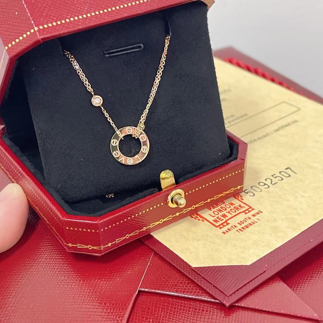 [⭐Mirelle]LOVE NECKLACE 16MM 2 DIAMONDS