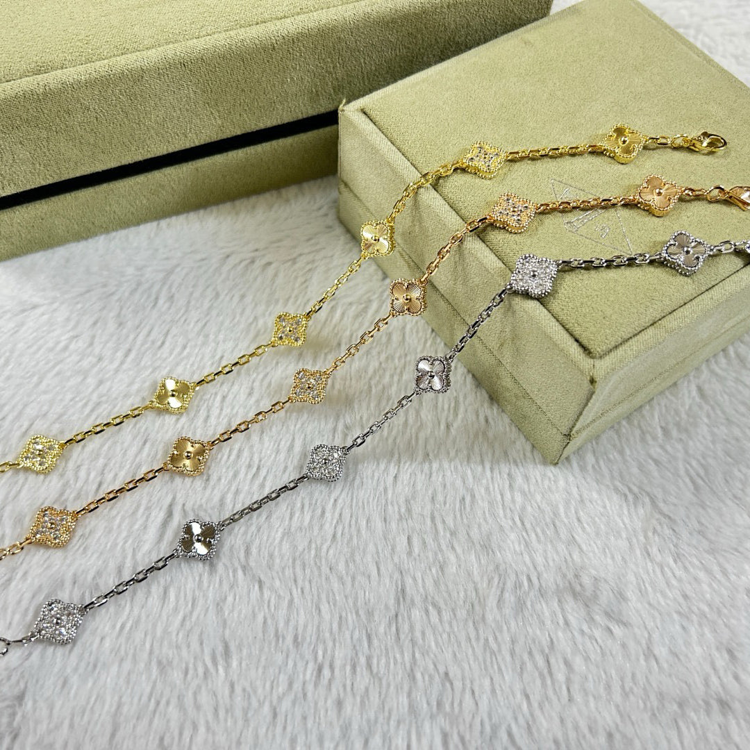 [⭐Mirelle]CLOVER 6 MOTIF DIAMOND LASER BRACELET