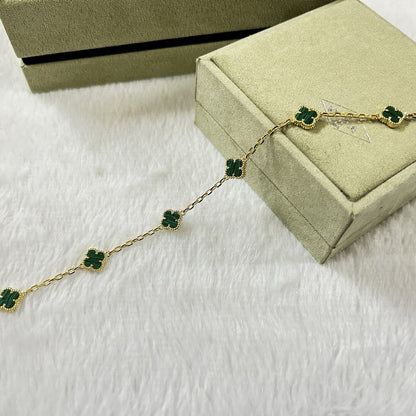 [⭐Mirelle]CLOVER 6 MOTIF MALACHITE BRACELET
