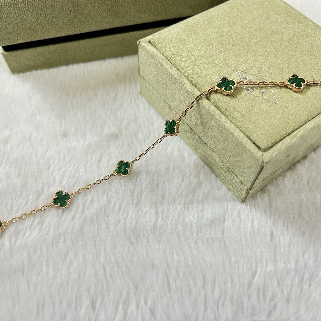 [⭐Mirelle]CLOVER 6 MOTIF MALACHITE BRACELET