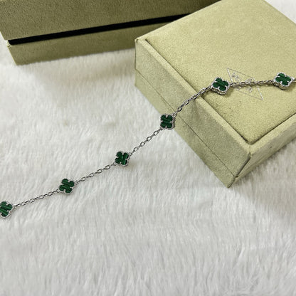 [⭐Mirelle]CLOVER 6 MOTIF MALACHITE BRACELET