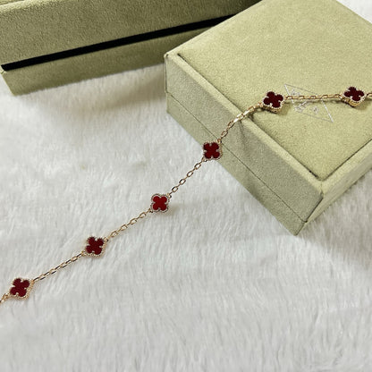 [⭐Mirelle]CLOVER 6 MOTIF RED AGATE BRACELET