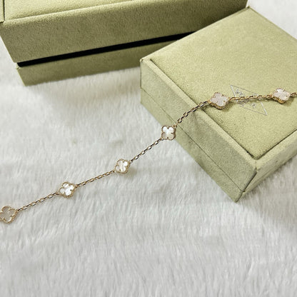 [⭐Mirelle]CLOVER 6 MOTIF WHITE MOP BRACELET